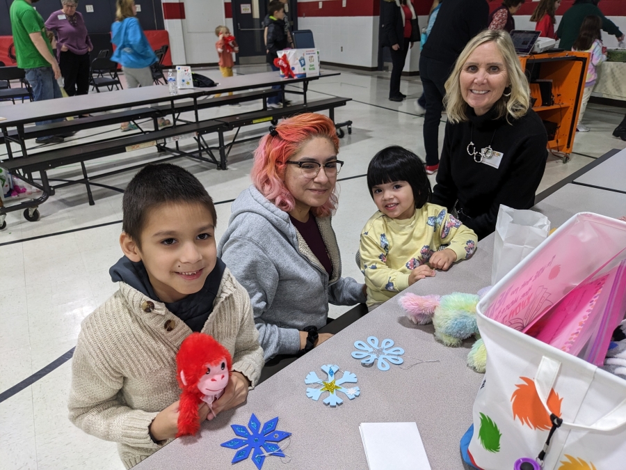 Family at Book Bus literacy night.